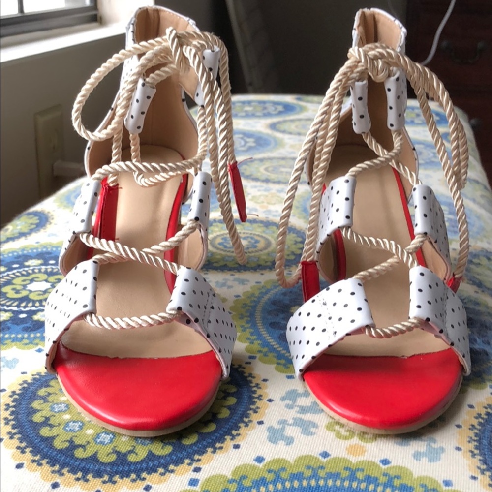 Brand new, super cute, tie up heels